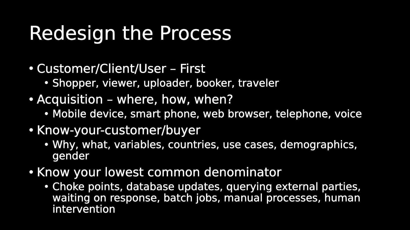 Redesign the process slide