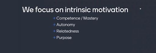 We focus on intrinsic motivation