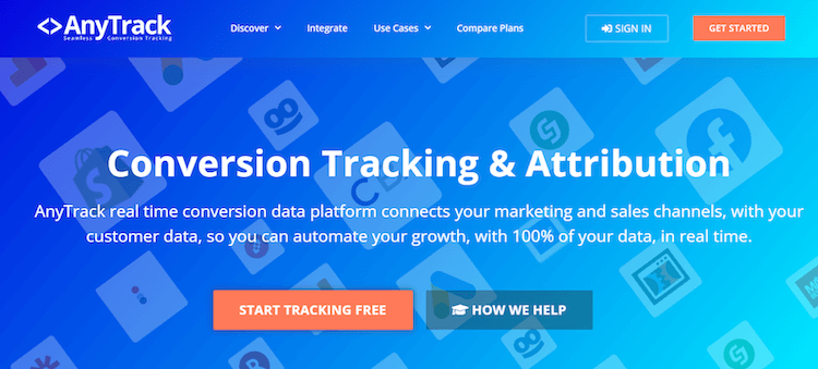 AnyTrack software landing page